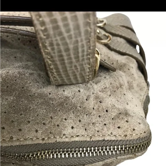 Jimmy Choo Silver Tan PythonTop Handle Bag - Picture 8 of 13